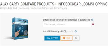 AJAX cart compare products InfoDockBar JoomShopping